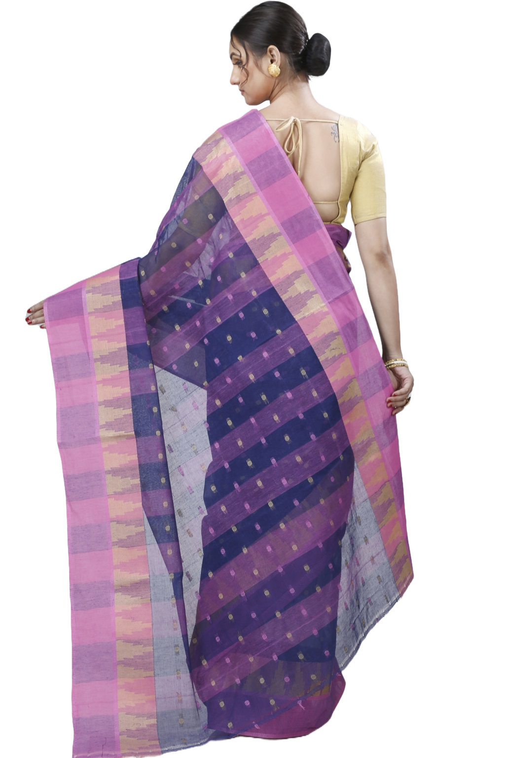 Naby Blue Pure Cotton Jamuna Tant Saree (1312)